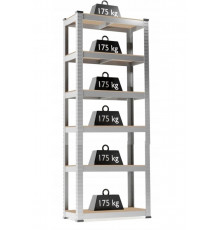 Стеллаж металлический 222x110x50, 6 полок (серый)