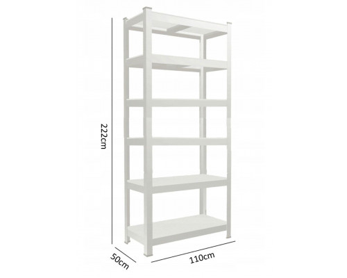Стеллаж металлический 222x110x50, 6 полок (серый)