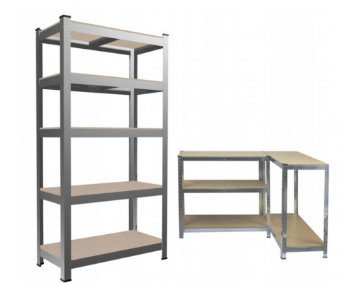 Стеллаж металлический 222x110x50, 6 полок (серый)