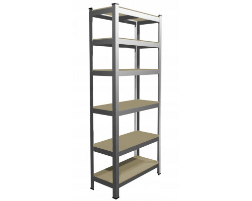 Стеллаж металлический 222x110x50, 6 полок (серый)