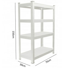 Стеллаж металлический 150x70x30 4 полки (черный)