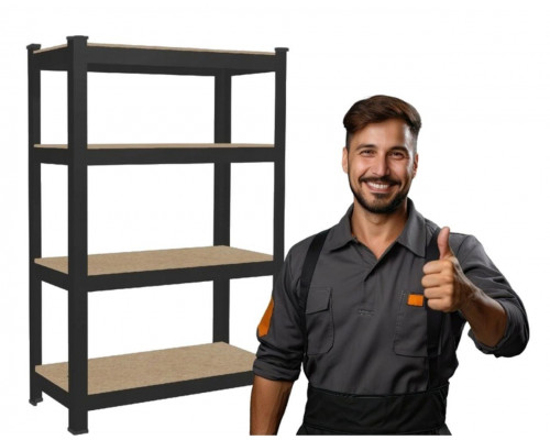 Стеллаж металлический 150x70x30 4 полки (черный)