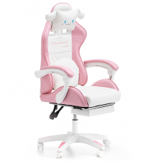 Детское геймерское кресло G892 с подушками и подставкой для ног, Розовое