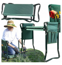 Садовый складной стул-коленник 3в1+2 органайзера (сумки для инструментов)