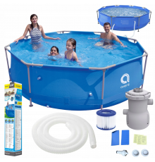 Каркасный садовый бассейн Avenli (305 х 76 см) круглый, для взрослых и детей, Синий (17798)