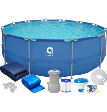 Круглый каркасный бассейн Avenli (305 x 76 см) для взрослых и детей, комплектация 19в1, Синий