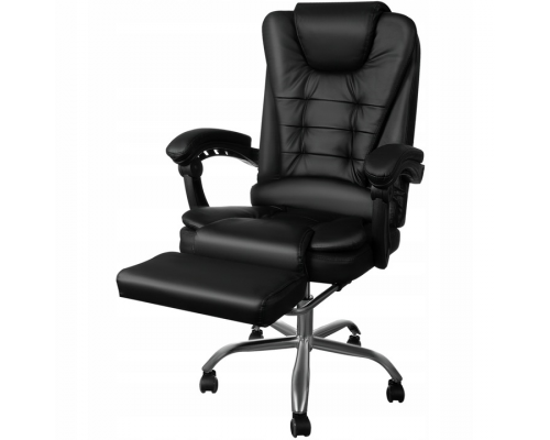 Офисное компьютерное кресло Primaveo с подножкой | Эко-кожа, Черное