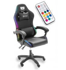 Геймерское кресло Grizzly с RGB LED подсветкой (12 режимов), Черное