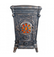 Чугунная печь-камин "Koza" Ingrid Ambra 9 кВт (дровяная) обогрева - до 100 м2, Золотисто-медная