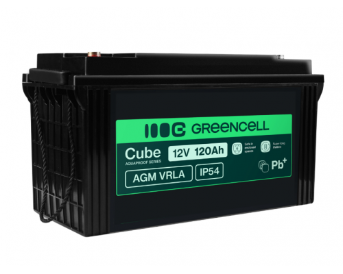 Аккумулятор Green Cell AGM VRLA 12V 120Ah IP54 для фотоэлектрических систем, яхт, лодок, солнечных панелей