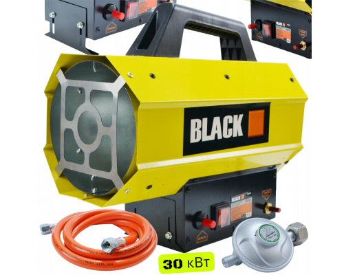 Газовый обогреватель / Газовая тепловая пушка (дуйка) 30 кВт BLACK (Пропан/Бутан) + шланг и редуктор (Польша)