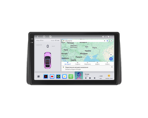 Штатная магнитола Lesko для Chrysler Voyager V Рестайлинг 2011-2016 экран 9" 4/64 QLED CarPlay 4G Wi-Fi GPS 360 Prime