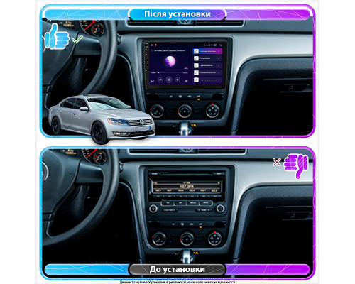 Штатная магнитола Lesko для Volkswagen Passat I / NMS Auto AC 2011-2015 экран 9" 4/64Gb CarPlay 4G Wi-Fi GPS Prime