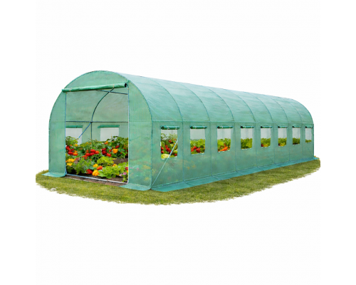 Теплица садовая 24 м2 (8 х 3 х 2 м) с окнами, Польша