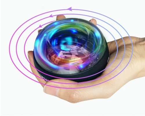 Гироскопический тренажер Booster Gyro Ball с LED-подсветкой для тренировки кисти, запястья и предплечья