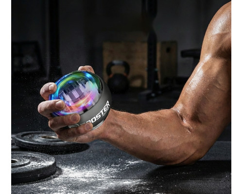 Гироскопический тренажер Booster Gyro Ball с LED-подсветкой для тренировки кисти, запястья и предплечья
