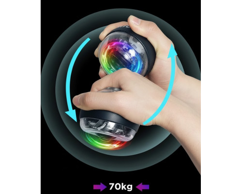 Гироскопический тренажер Booster Gyro Ball с LED-подсветкой для тренировки кисти, запястья и предплечья