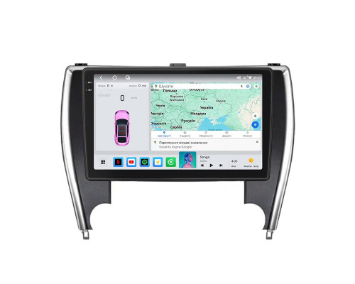 Штатная магнитола Lesko для Toyota Camry XV50 рестайлинг 2015-2017 с экраном 10" и QLED