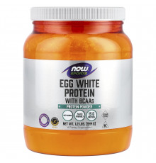 Яєчний протеїн із BCAA, Egg White Protein with BCAAs, NOW Foods, Sports, порошок, без смаку, 544 г