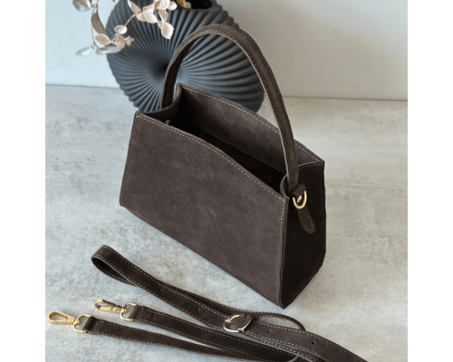 Женская сумка замшевая Каролина коричневая