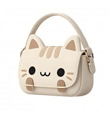 Детская сумка через плечо CY20017 сумочка с котом Beige
