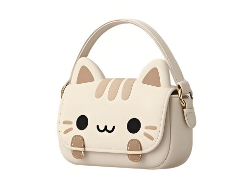 Детская сумка через плечо CY20017 сумочка с котом Beige