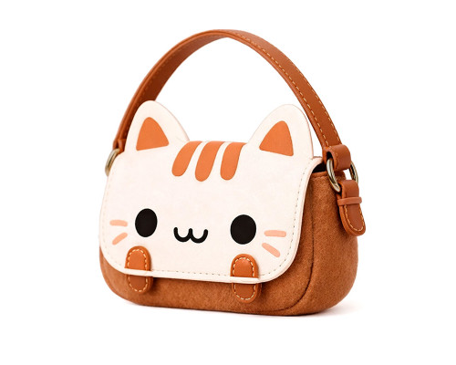 Детская сумка через плечо CY20017 сумочка с котом Brown