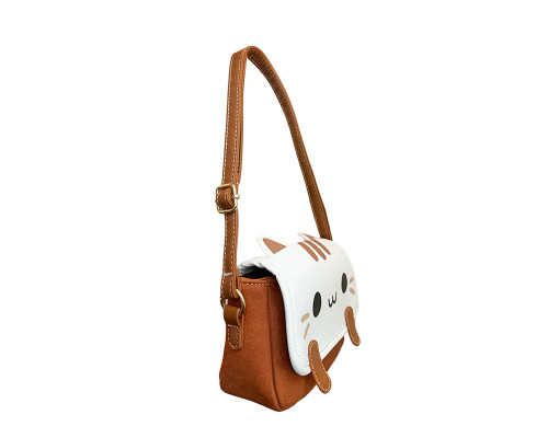 Детская сумка через плечо CY20017 сумочка с котом Brown