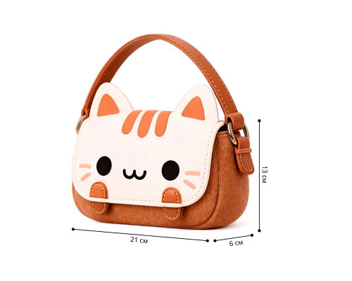 Детская сумка через плечо CY20017 сумочка с котом Brown