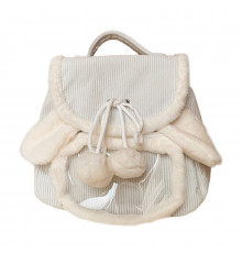 Детский рюкзак-сумка 36262 плюшевый мягкий с ушками White