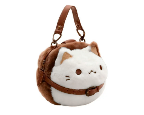 Сумка-игрушка плюшевый кот #068-1 Пушин детская меховая сумочка с котиком