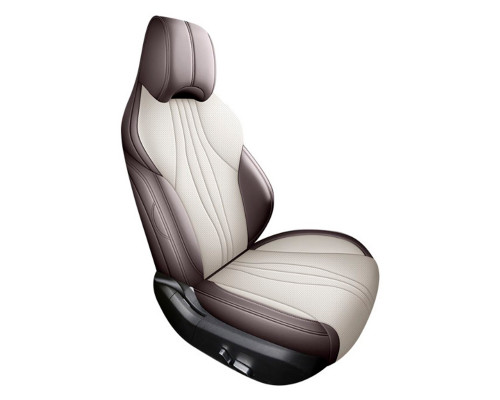 Набор автомобильных чехлов для BYD Song Plus 2024+ полный комплект Dark Brown + Beige