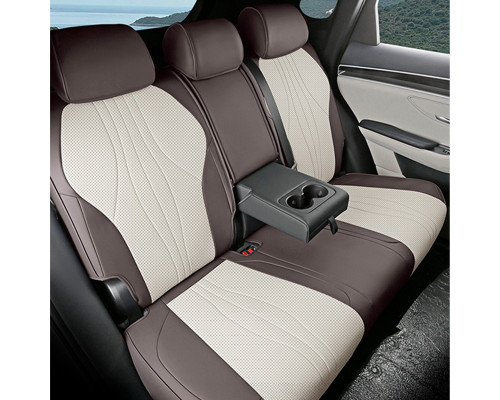 Набор автомобильных чехлов для BYD Song Plus 2024+ полный комплект Dark Brown + Beige