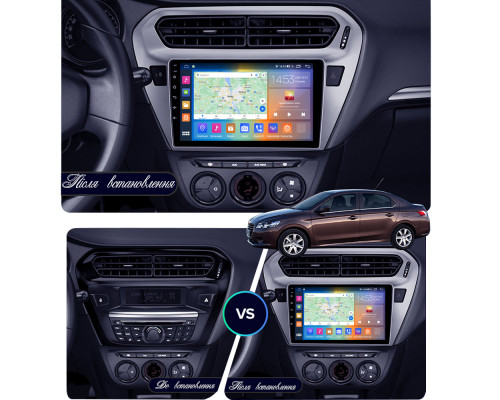 Штатная магнитола Lesko для Citroen C-Elysee I Рестайлинг 2016-н.в. экран 9" 2/32Gb CarPlay 4G Wi-Fi GPS Prime