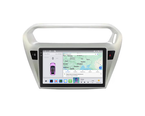 Штатная магнитола Lesko для Citroen C-Elysee I Рестайлинг 2016-н.в. экран 9" 4/64 QLED CarPlay 4G Wi-Fi GPS 360 Prime