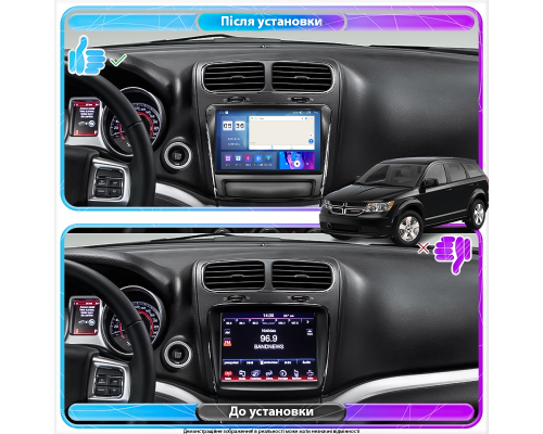 Штатная магнитола Lesko для Dodge Journey I Рестайлинг 2011-2020 экран 9" 4/64Gb CarPlay 4G Wi-Fi GPS Prime