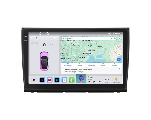 Штатная магнитола Lesko для Fiat Bravo II 2007-2014 экран 9" 4/64 QLED CarPlay 4G Wi-Fi GPS 360 Prime