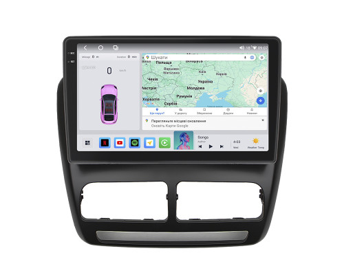 Штатная магнитола Lesko для Fiat Doblo II 2009-2015 экран 10" 4/64 QLED CarPlay 4G Wi-Fi GPS 360 Prime