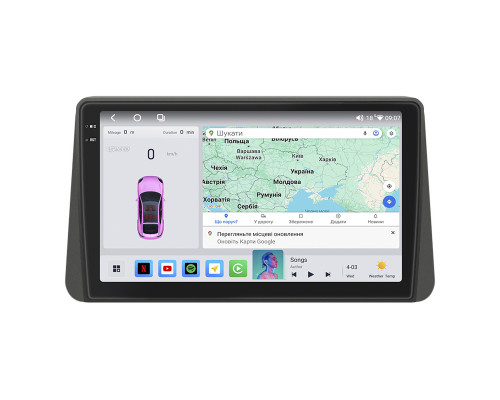 Штатная магнитола Lesko для Fiat Tipo 356 2015-2020 экран 9" 4/64 QLED CarPlay 4G Wi-Fi GPS 360 Prime