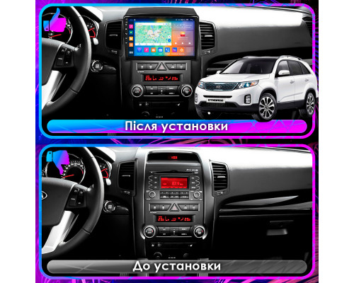 Штатная магнитола Lesko для Kia Sorento II 2009-2012 экран 10" 2/32Gb CarPlay 4G Wi-Fi GPS Prime