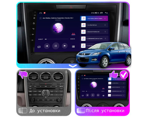 Штатная магнитола Lesko для Mazda CX-7 I 2006-2009 экран 9" 1/16Gb Wi-Fi GPS Base
