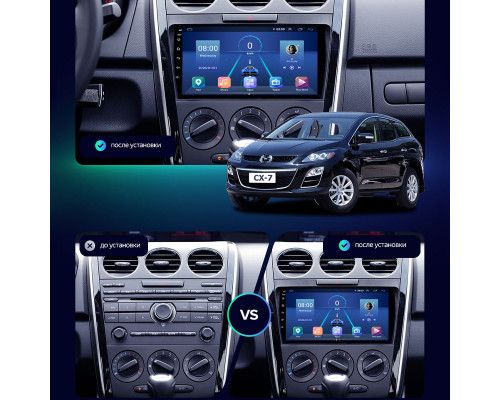 Штатная магнитола Lesko для Mazda CX-7 I 2006-2009 экран 9" 6/128Gb 4G Wi-Fi GPS Top
