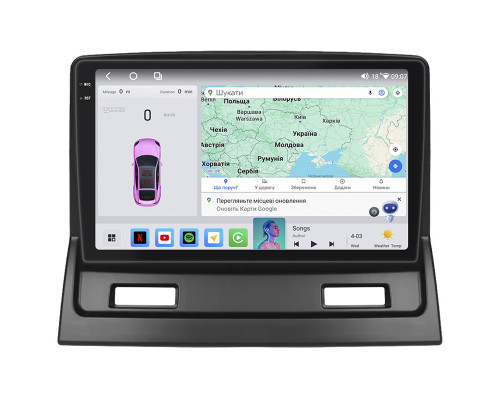 Штатная магнитола Lesko для Mitsubishi Galant IX 2003-2006 экран 9" 4/64 QLED CarPlay 4G Wi-Fi GPS 360 Prime
