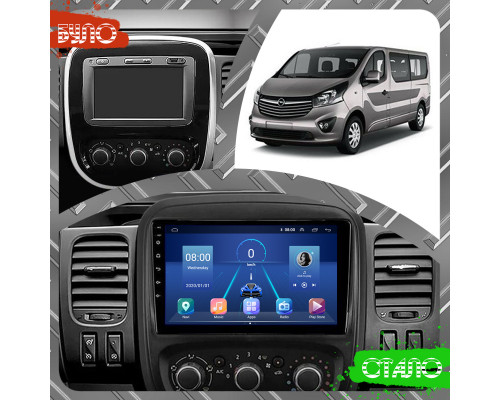 Штатная магнитола Lesko для Opel Vivaro B 2014-2018 экран 9" 4/64Gb 4G Wi-Fi GPS Top