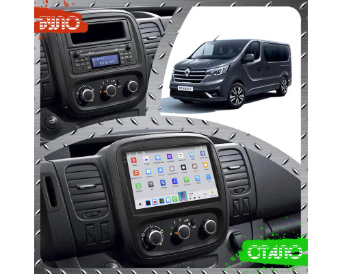 Штатная магнитола Lesko для Renault Trafic III 2014-2021 экран 9" 4/64 QLED CarPlay 4G Wi-Fi GPS 360 Prime