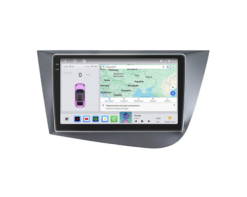 Штатная магнитола Lesko для SEAT Leon II 2005-2009 экран 9" 4/64 QLED CarPlay 4G Wi-Fi GPS 360 Prime