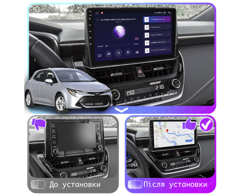 Штатная магнитола Lesko для Toyota Corolla XII (E210) 2018-н.в. экран 10" 4/64Gb CarPlay 4G Wi-Fi GPS Prime