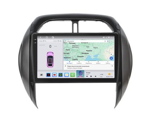 Штатная магнитола Lesko для Toyota RAV4 II (XA20) Рестайлинг 2003-2006 экран 9" 4/64 QLED CarPlay 4G Wi-Fi GPS 360 Prime
