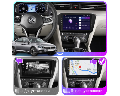 Штатная магнитола Lesko для Volkswagen Passat B8 2014-2020 экран 10" 4/64Gb CarPlay 4G Wi-Fi GPS Prime