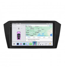 Штатная магнитола Lesko для Volkswagen Passat B8 Рестайлинг 2019-н.в. экран 10" 4/64 QLED CarPlay 4G Wi-Fi GPS 360 Prime
